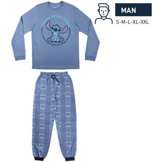 PIJAMA LARGO SINGLE JERSEY STITCH BLUE image 0