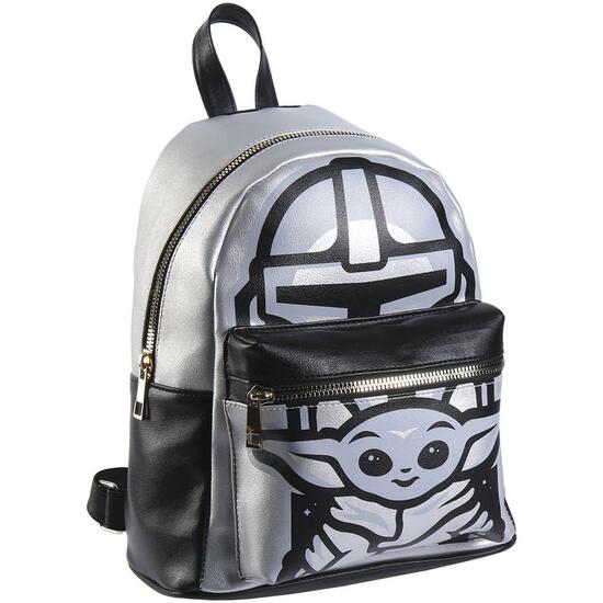 MOCHILA CASUAL MODA POLIPIEL THE MANDALORIAN SILVER image 0