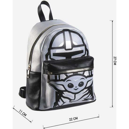 MOCHILA CASUAL MODA POLIPIEL THE MANDALORIAN SILVER image 2