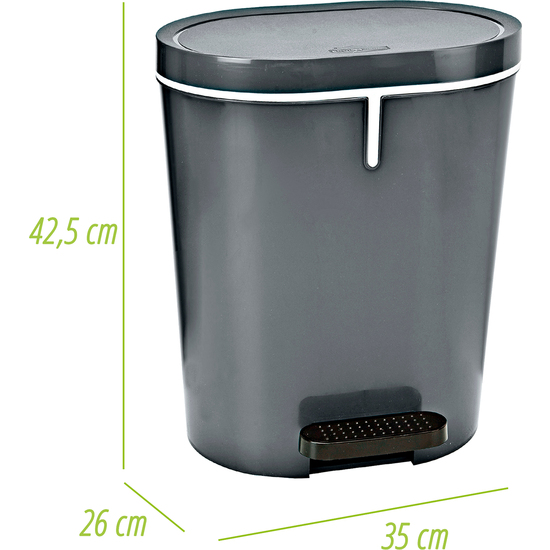 PEDALBIN OVAL 25 L ANTRACITA - PAPELERA CON PEDAL - ANTRACITA image 2