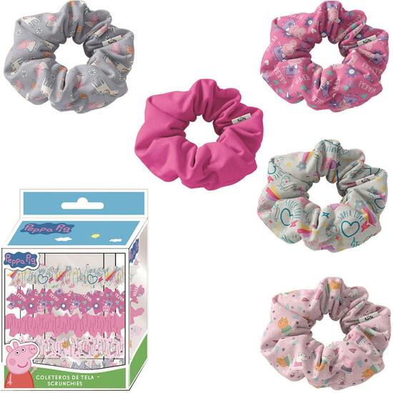 ACCESORIOS PELO COLETERO DE TELA 5 PIEZAS PEPPA PIG MULTICOLOR image 0