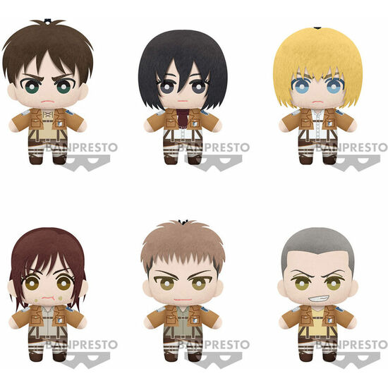 EXPOSITOR 9 PELUCHES TOMONUI SERIES 1 ATTACK ON TITAN 15CM SURTIDO image 0