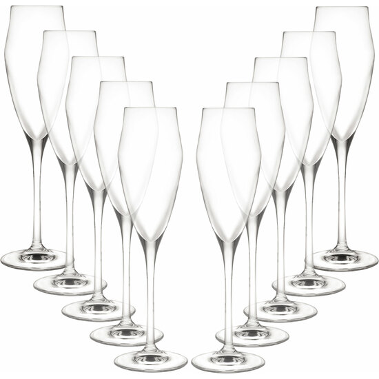 SET 10 COPAS FLAUTA 18,2 CL CRISTAL COLECCIÓN WINE image 0