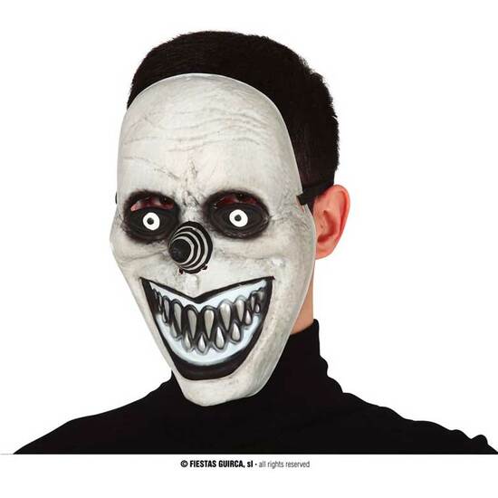 MASCARA PAYASO SONRIENTE GRIS PVC image 0
