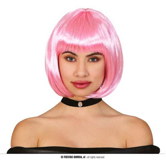 PELUCA MEDIA MELENA ROSA ADULTA image 0