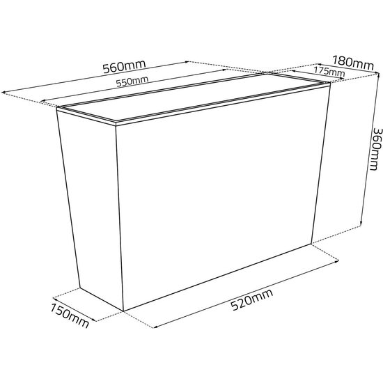 MACETERO WERBENA 190X560 MM - GRAFITO image 1