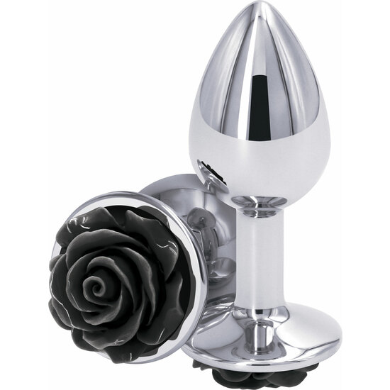 ROSE BUTTPLUG SMALL - BLACK image 0