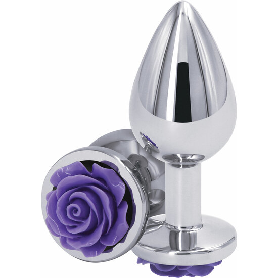 ROSE BUTTPLUG MEDIUM - PURPLE image 0