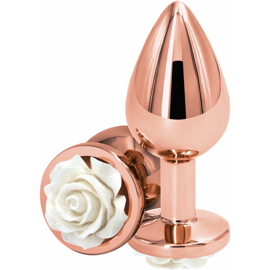 ROSE BUTTPLUG MEDIUM - WHITE image 0