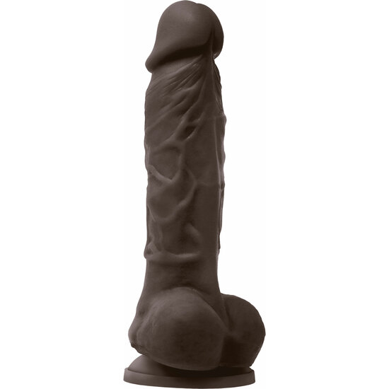 VIBRATING DILDO 5 INCH BROWN image 0