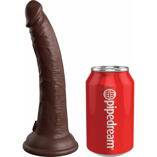 7 INCH 2 DENSITY SILICONE COCK - BROWN image 5