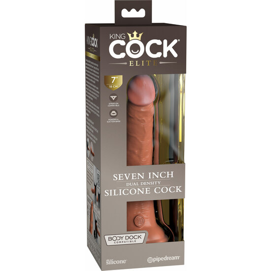 7 INCH 2DENSITY SILICONE COCK - CARAMEL image 1