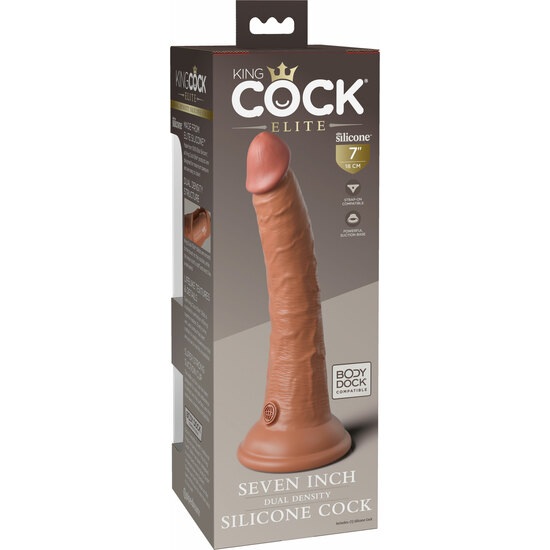 7 INCH 2DENSITY SILICONE COCK - CARAMEL image 2
