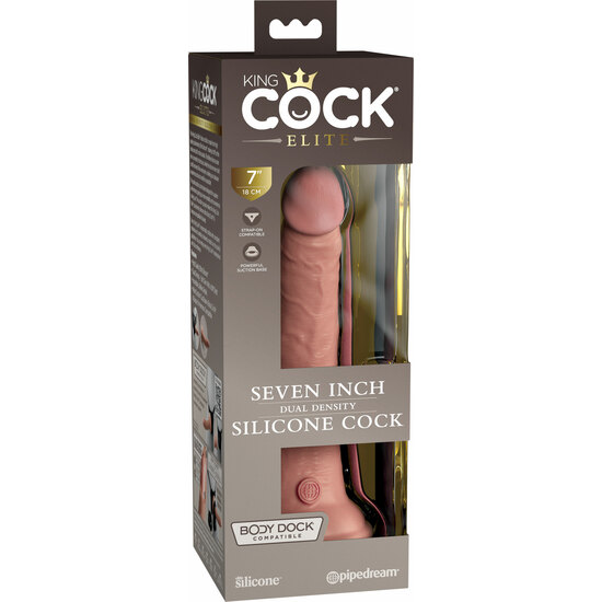 7 INCH 2 DENSITY SILICONE COCK - SKIN image 1