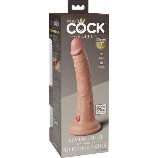 7 INCH 2 DENSITY SILICONE COCK - SKIN image 2