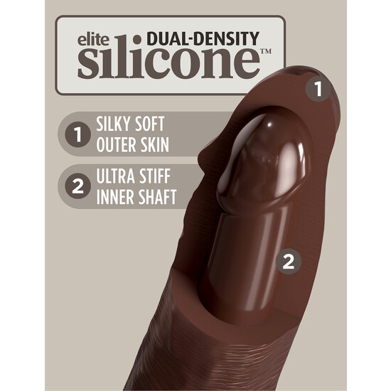 8 INCH 2 DENSITY SILICONE COCK - BROWN image 6