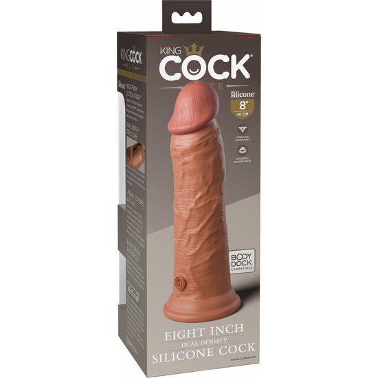 8 INCH 2 DENSITY SILICONE COCK - CARAMEL image 2