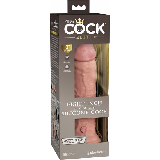 8 INCH 2 DENSITY SILICONE COCK - SKIN image 1