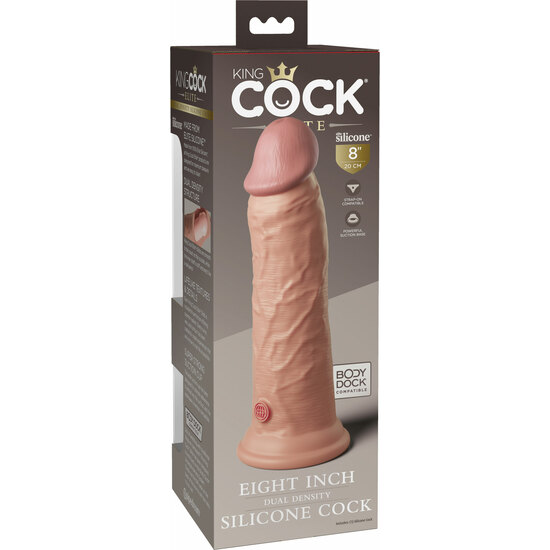 8 INCH 2 DENSITY SILICONE COCK - SKIN image 2