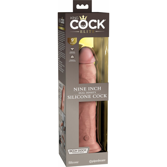 9 INCH 2 DENSITY SILICONE COCK - SKIN image 1