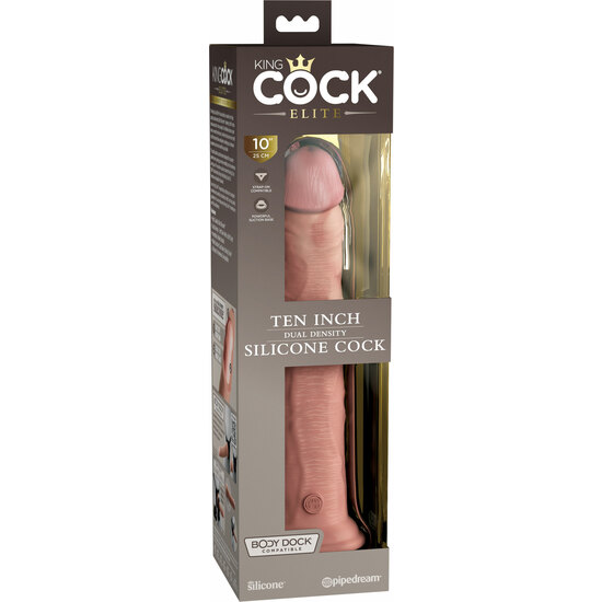 10 INCH 2 DENSITY SILICONE COCK - SKIN image 1