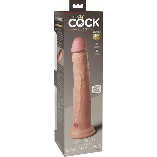 10 INCH 2 DENSITY SILICONE COCK - SKIN image 3