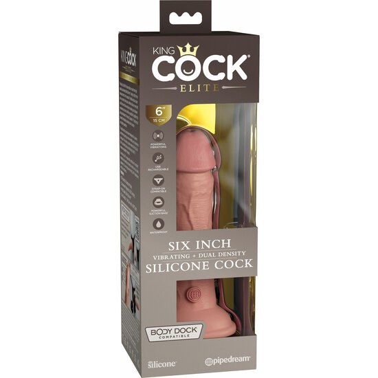 6 INCH 2DENSITY VIBE COCK - SKIN image 1