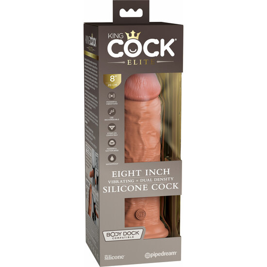 8 INCH 2 DENSITY VIBRATING COCK - CARAMEL image 1