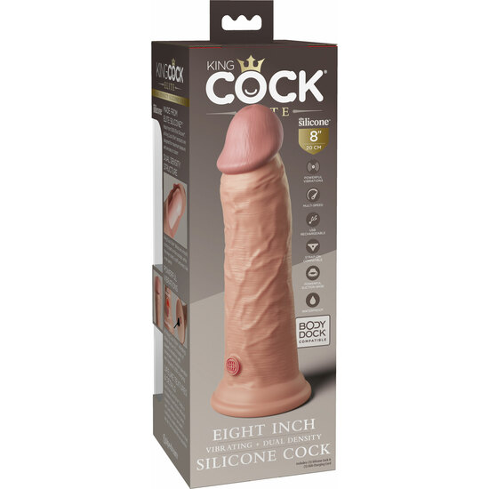 8 INCH 2 DENSITY VIBRATING COCK - SKIN image 2