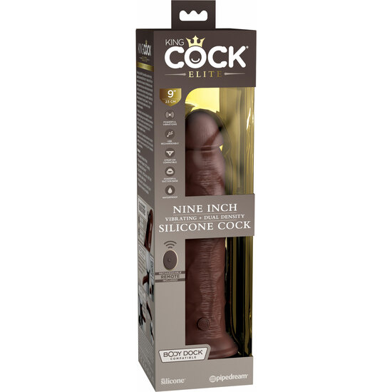 9 INCH 2 DENSITY VIBRATING COCK - BROWN image 1