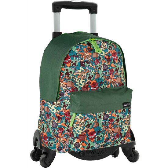 MOCHILA CRAZY MINECRAFT + CARRO TOYBAGS 41CM image 0