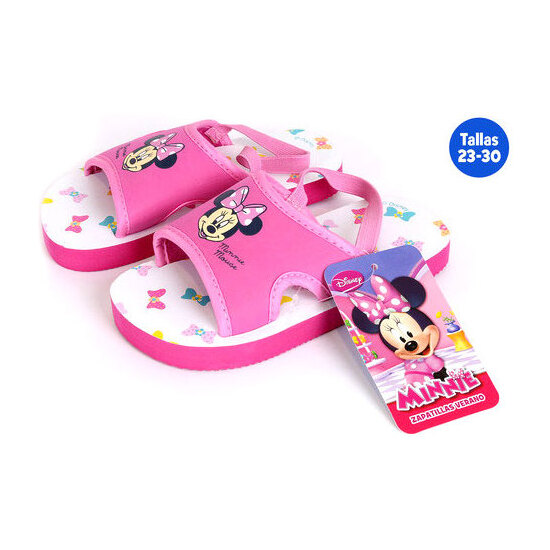 ZAPATILLAS VERANO INFANTILES CON GOMA MINNIE FUCSIA TALLA 23 image 0