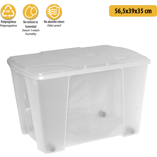 CAJA DE PLÁSTICO MULTIUSO CON FONDO TRANSPARENTE Y LA CUBIERTA AZÚL L565X390XH350 MM. image 2