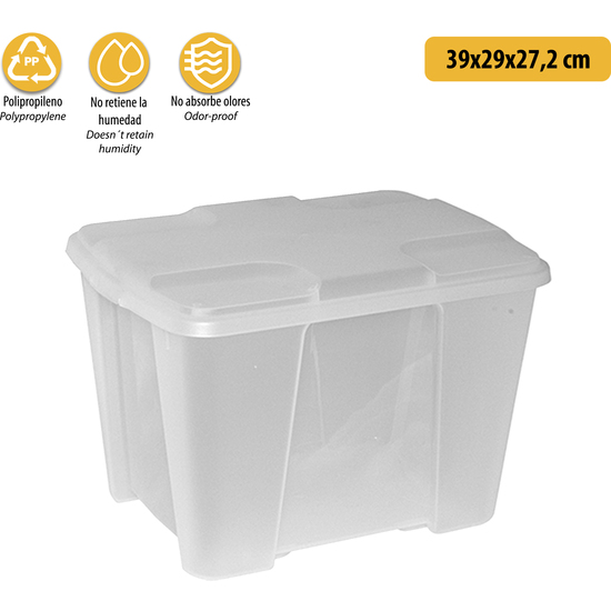 CAJA DE PLÁSTICO MULTIUSO CON FONDO TRANSPARENTE Y LA CUBIERTA L390X290XH272 MM. image 2