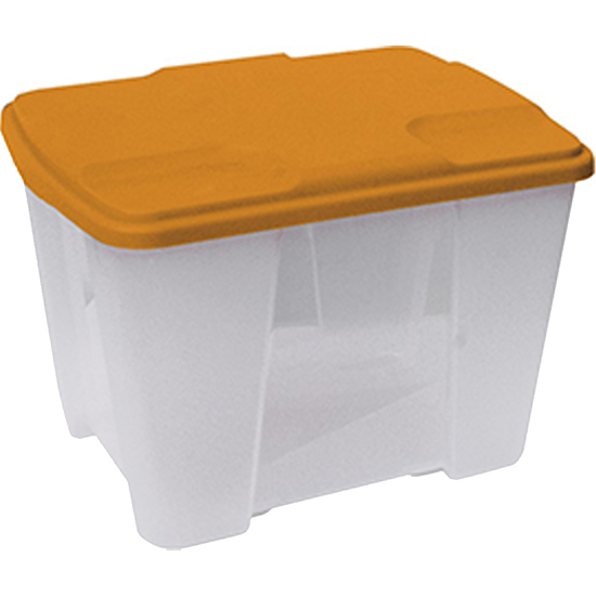 CAJA DE PLÁSTICO MUTLIUSE CON FONDO TRANSPARENTE Y LA TAPA NARANJA L390X290XH272 MM. image 0