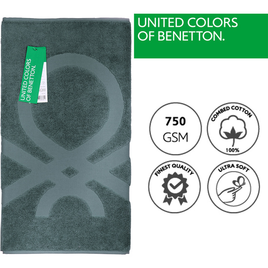 2 X ALFOMBRA DE BAÑO 100% ALGODÓN 50 X 80CM GRIS OSCURO DE BENETTON. image 1