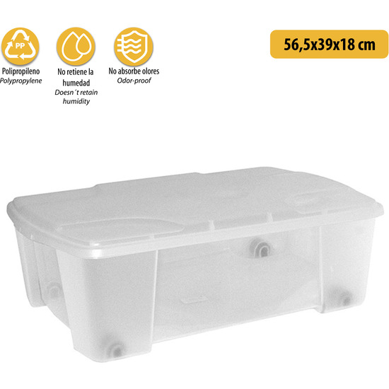 CAJA DE PLÁSTICO MULTIUSO CON FONDO TRANSPARENTE Y LA CUBIERTA L565X390XH180 MM. image 2