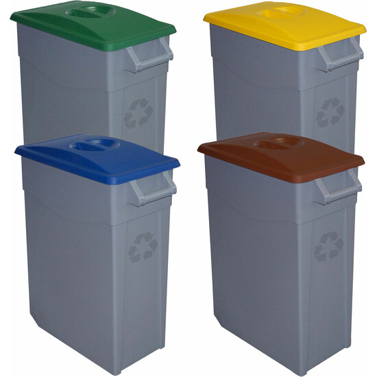 PACK RECICLAJE CONTENEDOR ZEUS: 4 CONTENEDORES CERRADO DE 65 LITROS, COLORES. CAPACIDAD TOTAL: 260 LITROS. image 0