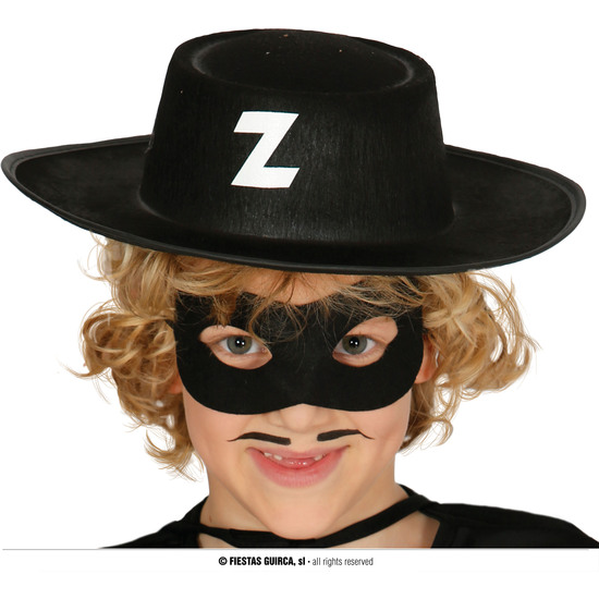 SOMBRERO ZORRO INFANTIL FIELTRO NEGRO image 0