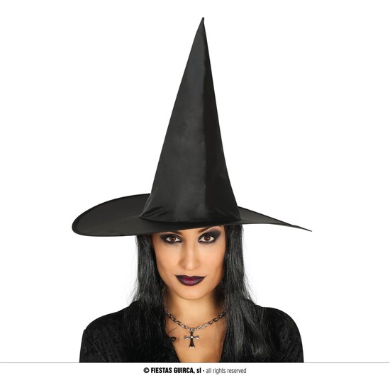 SOMBRERO BRUJA CON PELO ADULTO image 0