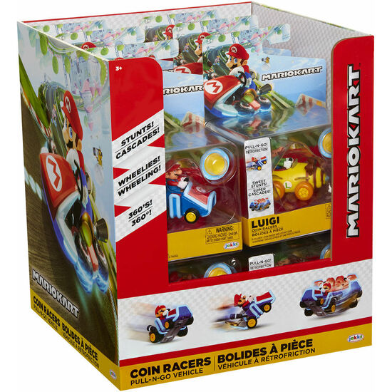 EXPOSITOR 12 FIGURAS SUPER MARIO COIN RACERS WAVE 1 MARIO KART 6CM SURTIDO image 0