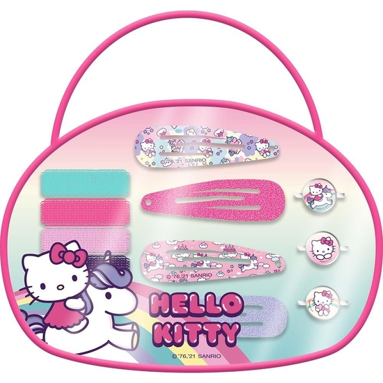 HELLO KITTY BOLSITO 12 ACCESORIOS PELO 14X10X4 image 0