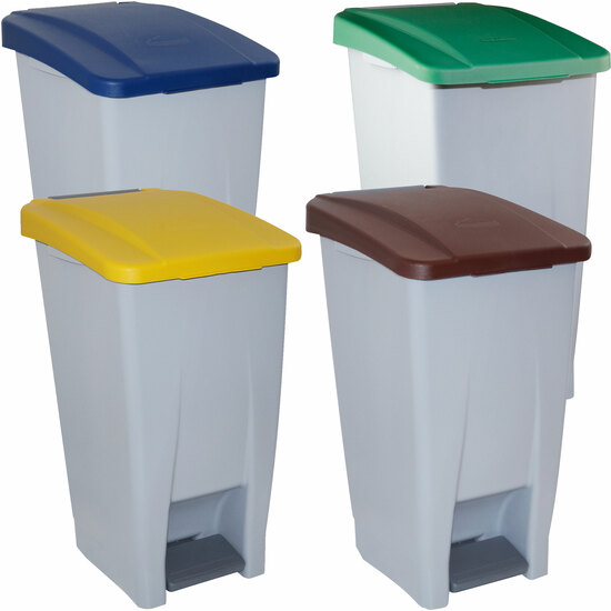 PACK RECICLAJE CONTENEDOR SELECTIVO: 4 CONTENEDORES DE 60 LITROS DE COLORES. CAPACIDAD TOTAL 240 LITROS image 0