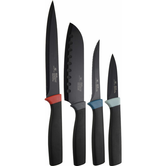 FREIDORA DE AIRE 1000W MASTERPRO Y JUEGO DE 4 CUCHILLOS DE COCINA INFINITY CHEFS ESSENCE: 1 SANTOKU, 1 FILETEADOR, 1 CUCHILLO PELADOR, Y 1 CUCHILLO DENTADO PARA CARNE. image 4