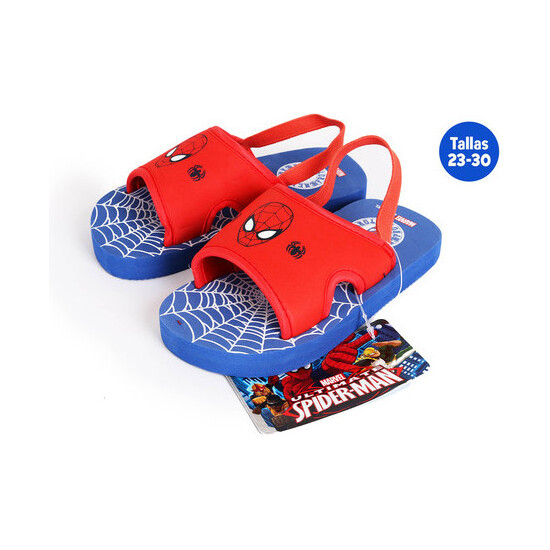 ZAPATILLAS VERANO INFANTILES CON GOMA SPIDERMAN ROJO / AZUL TALLA 25 image 0