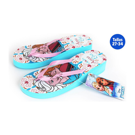 CHANCLAS DE VERANO PARA NIÑAS FROZEN AZUL TALLA 27 image 0