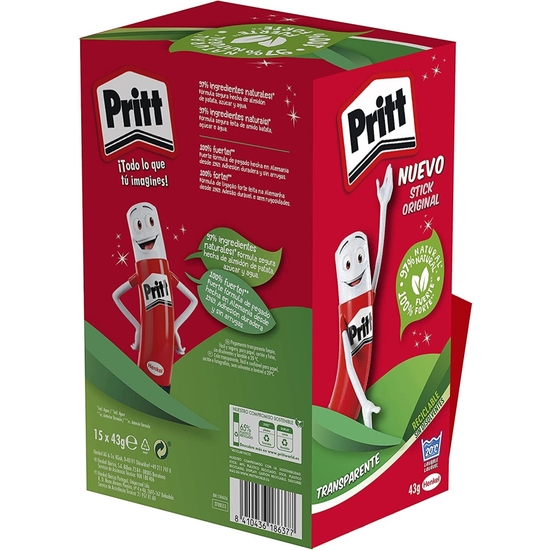 PACK 15 BARRA PEGAMENTO PRITT GRANDE 43 GR image 3