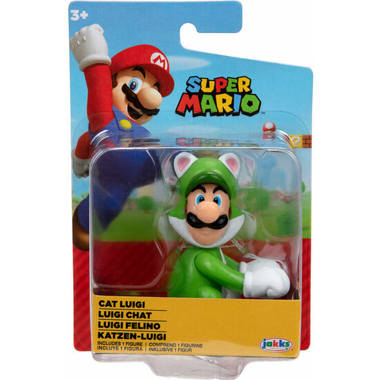 FIGURA LUIGI FELINO SUPER MARIO NINTENDO 6,5CM image 0