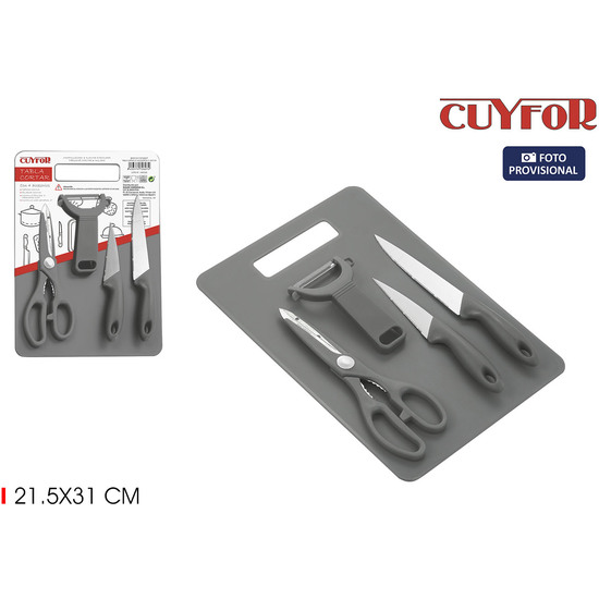 TABLA CORTAR C/4 ACCESORIOS 21.5X31 CUYFOR image 0