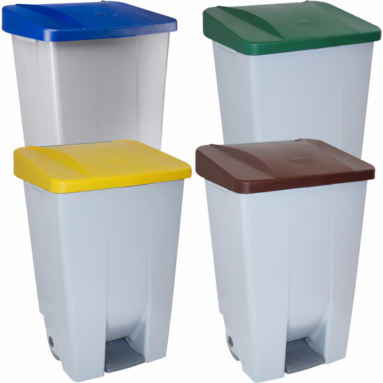 PACK RECICLAJE CONTENEDOR SELECTIVO: 4 CONTENEDORES DE 80 LITROS DE COLORES. CAPACIDAD TOTAL 320 LITROS image 0